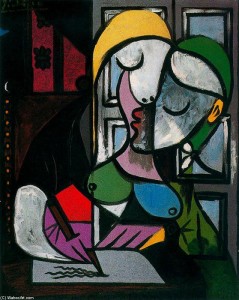 Pablo-Picasso-Woman-writing